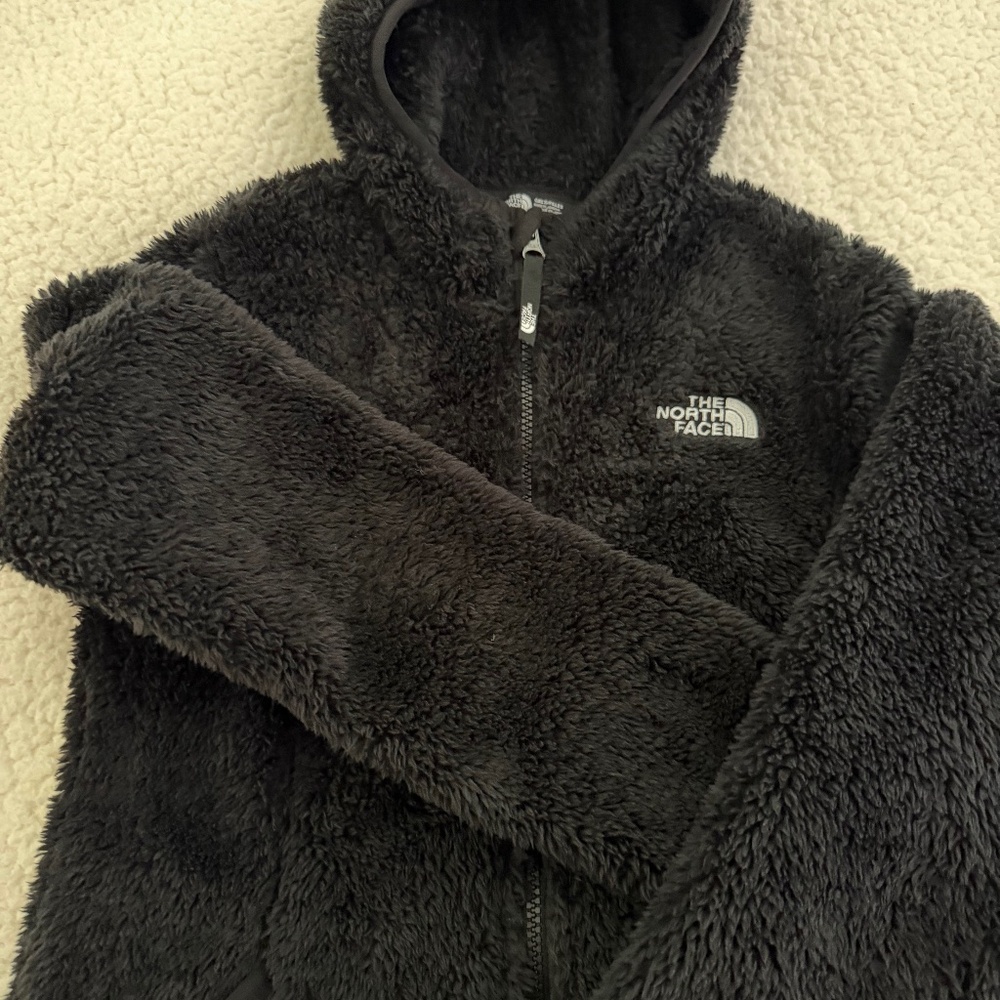 The North Face Black Fleece Hooded Jacket Girls Size Medium 10/12